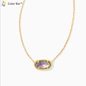 NWT Kendra Scott Elisa Gold Lilac Abalone Pendant Necklace